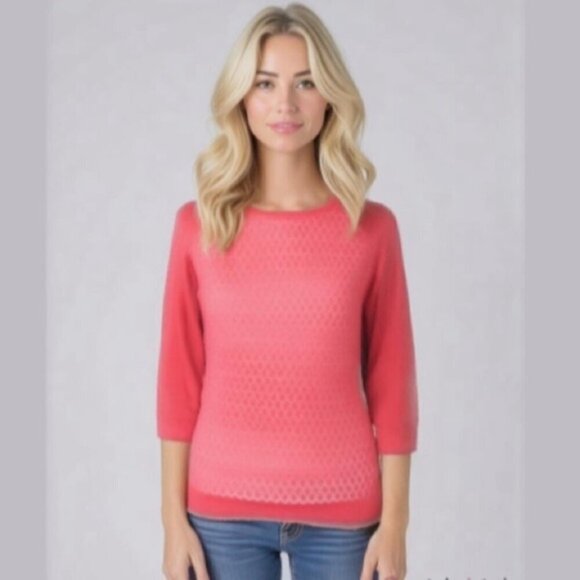 Jessica Hot Pink Crochet Sweater - Picture 1 of 9